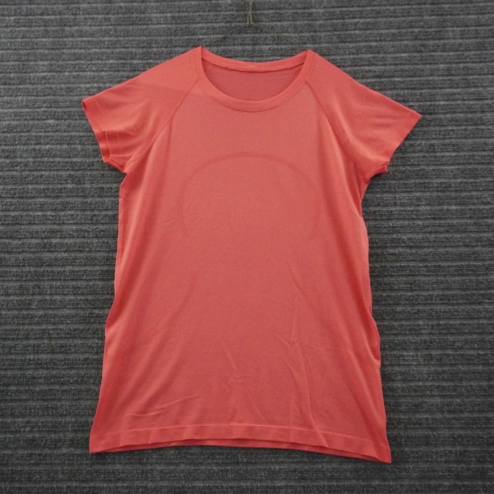 Lululemon Swiftly Tech T-Shirt Women 10 Coral Pink Short Sleeve Crewneck Workout